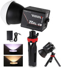 60W COB LED Video Light Handheld Portable with 8000 mAh Battery Dual-Color Photography Lighting Spotlight for Studio, Streaming, Phone Video, 2800K-6500K, 8 Lighting Effects, CRI ≥95