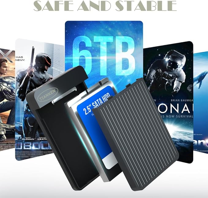 Portable External Hard Drive Ultra Slim 2.5'' USB 3.0 HDD Storage for Mac, PC, Laptop, PS4, Xbox one (750GB)