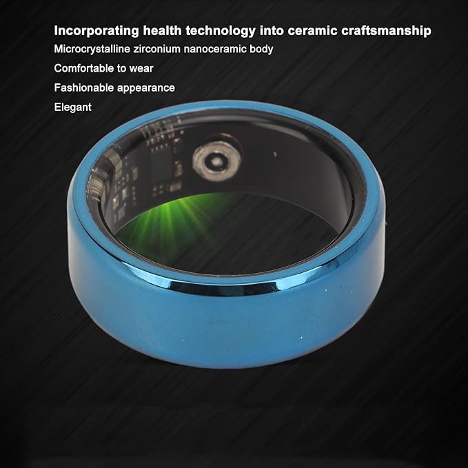 Yunseity Smart Ring Health, IP68 Sleep Quality Monitoring Fitness Smart Ring, Ceramic Stainless Magic Wearable Device Universal Ring for iOS and for Android