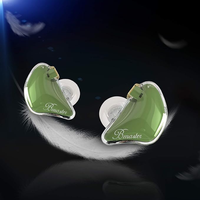 BASN Bmaster in Ear Monitor Headphones for Musicians, Hybrid Triple Drivers Dynamic Earbuds, Sound Isolating Earphones with 2 Detachable MMCX Cables (Olive)