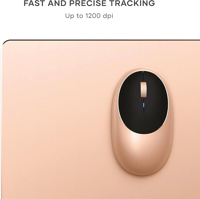 Satechi M1 Wireless Bluetooth Mouse, USB-C Rechargeable, Compact & Portable, for MacBook Air/Pro/Neo, iPad Air/Pro, iPad mini, Mac mini, iMac & Windows - Gold