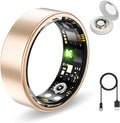 Smart Health Ring for Women Men Fitness Tracker with Heart Rate, Blood Oxygen,Sleep Monitoring, Step Counting, IP68 Waterproof for iPhone and Android, No Subscription Fee (Gold, 9)