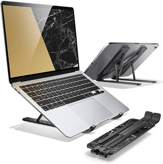 i-Blason Cosmo Laptop Stand, Adjustable Aluminum Alloy Laptop Riser Holder with Multi-Angle Stand Compatible with MacBook Pro/MacBook Air, 7-17.3" Laptops & Tablets (Black)
