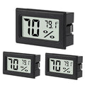 3Pcs Mini Digital Thermometer Hygrometer Electronic Temperature Humidity Gauge Meters Indoor LCD Display Fahrenheit for Greenhouse,Garden,Car Cellar and Office