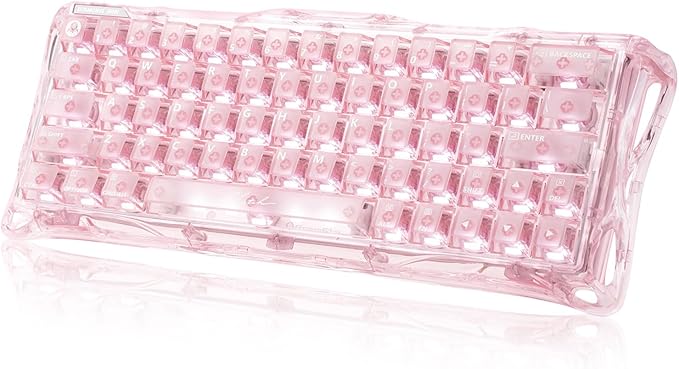 GravaStar Mercury V60 Magnetic Gaming Keyboard, 8000Hz Polling Rate, Rapid Trigger Keyboard with Hall Effect Switches, 0.005mm Precision, Hot-Swappable, RGB, Wired for Windows/Mac - Crystal Rose
