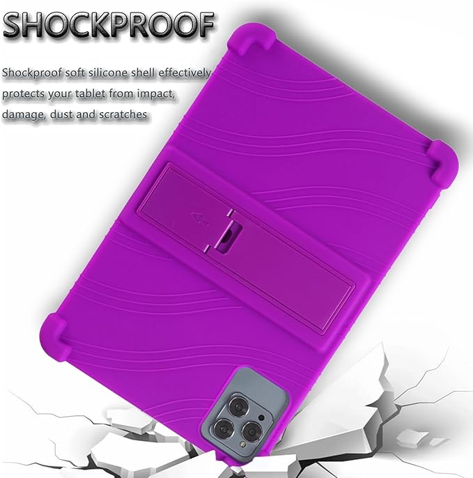 ATOOZ for ROWT 10.1 inch Tablet Case,Soft Silicone Case for ROWT A10/SVITOO Tab 10/Aiprotablet C20e/ZONKO D115/MB1001 10.1 inch Tablet with Stand (Purple)