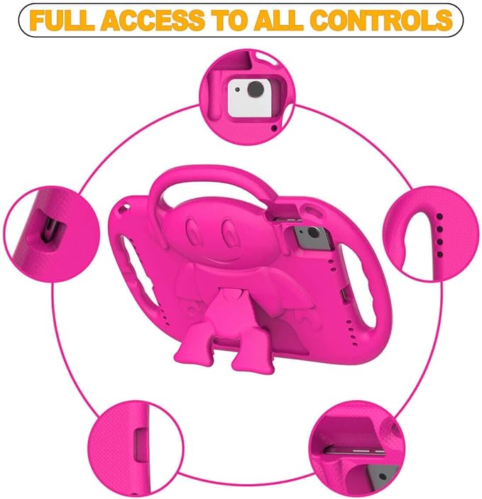 Kids Case for iPad 11th Generation (A16) 11" 2025 & 10th Gen 10.9" 2022 & iPad Air 11" 2025/2024 & Air 5th/4th Gen & Pro 11, Durable Protective Cover with Shoulder Strap Handle Stand, Pink