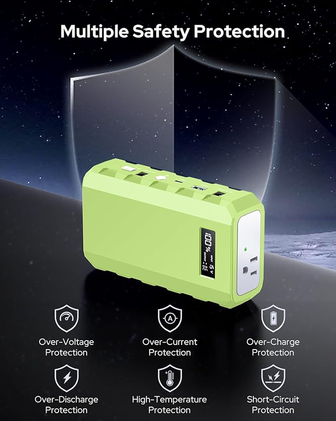 Apowking Power Bank with AC Outlet, 65W Portable Laptop Battery Bank Fast Charging, 88.8Wh 24000mah Power Station for Outdoor Camping PowerBank Travel Home Power Backup