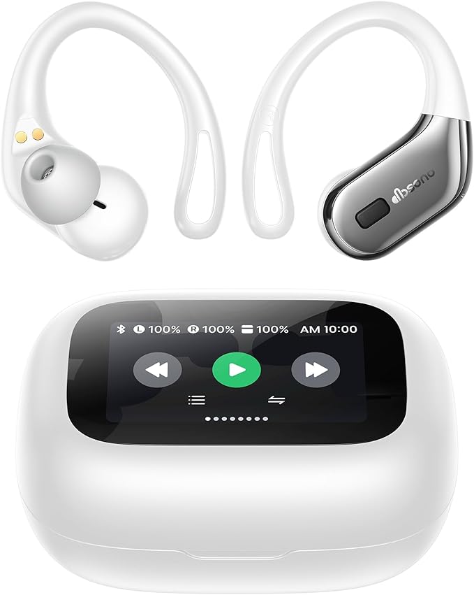 Wireless Earbuds Sports Bluetooth Headphones: Sweatproof & Waterproof, 40H Playtime Stereo Deep Bass Over Ear Buds with Earhooks, Easy Button Controls, Secure Fit Earphones for Gym Running Workout