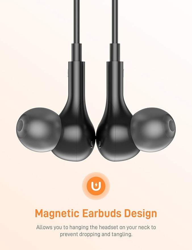 iMangoo for Apple USB C Wired Headphones, Hi-Fi Sound Corded Earbuds, Ergonomic Small in Ear Buds for iPhone 17 Pro Max/17e/16 Plus/16e/15, for Samsung S26/S25 Ultra/for Pixel Type C Earphones Black