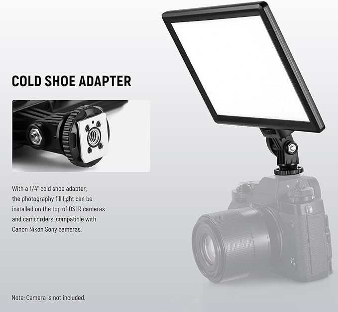 NEEWER 9" LED Video Light Panel, Dimmable DSLR Camera Soft Lighting with Mini Desk Tripod Stand, USB Type C Ports, 3200K~5600K CRI95+ for Studio Photography Video Recording Live Streaming, NL-116AI