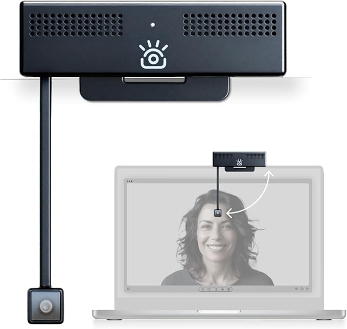 iContact Camera ProMini 4K HD Eye Contact Webcam for Laptops and Small Screens with Noise Cancelling Mics, USB Computer Camera for Mac & PC, Works with Zoom, Teams, Meet, Streaming, and Video Calls