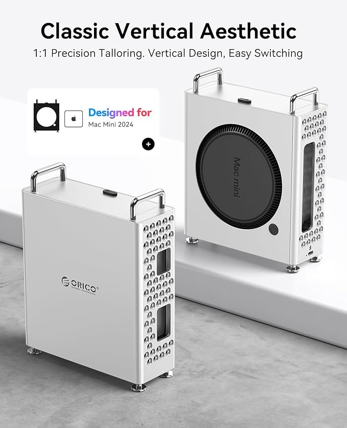 ORICO Mini Pro Thunderbolt 5 SSD Enclosure 1TB, 80Gbps USB-C NVMe External Hard Drive, Compatible with Windows/Mac/Linux, Aluminum Portable Storage with TB5 Cable (MST5P-1T)