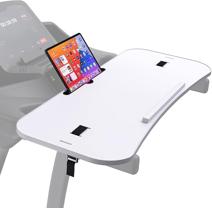Treadmill Desk Attachment, Universal Laptop Desk for Walking Treadmill, Ergonomic Workstation for Home Office Walking Pad, Notebook/Tablet Stand for Handlebars up to 36", Walk While You Type！- White
