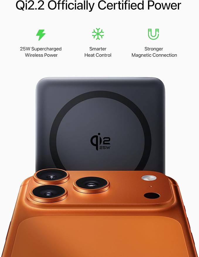 Baseus Picogo AM52 MagSafe Power Bank, Qi2.2 25W 10,000mAh Magnetic Portable Charger, 0.6" Slim 45W USB-C Fast Charging Alloy Wireless Battery Pack, Travel Essential for iPhone 17/16/15/14/13/12 Only