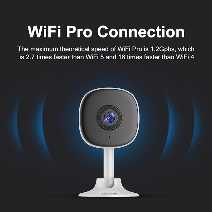 EVERSECU 2K Magnetic Security Camera for Home, Night Vision, Compact Pet Camera with Phone App, Motion Detection, 2-Way Audio, 2.4ghz WiFi Baby Monitor, Compatible with Alexa, Supports RTSP&ONVIF