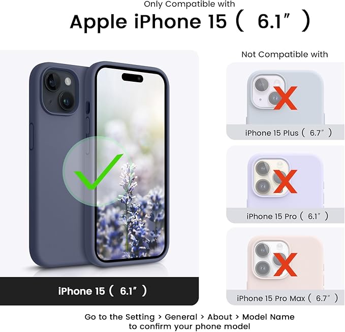 OTOFLY Compatible with iPhone 15 Case, Silicone Shockproof Slim Thin Phone Case for iPhone 15 (6.1 inch),(Lavender)
