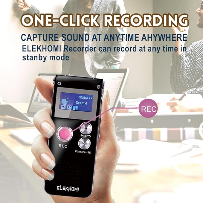 32GB Digital Voice Recorder - Voice Activated Recorder with Playback Upgraded Portable Tape Recorder for Lectures, Meetings, Interviews, Audio Recorder Dictaphone USB, MP3, Password