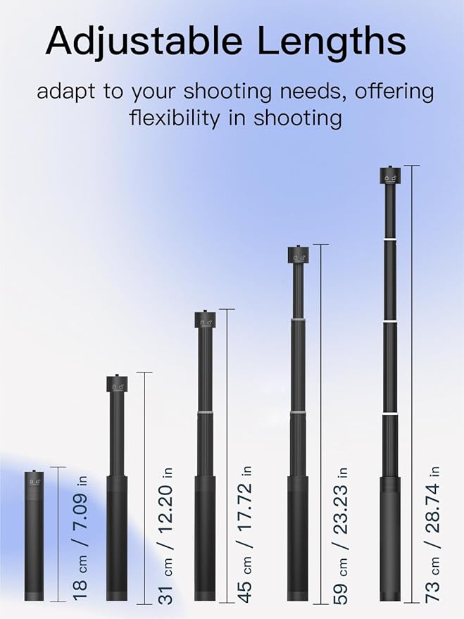 AOCHUAN 3-Axis Gimbal Stabilizer for Smartphone Smart X Pro Kit Gray & B10 Storage Bag & E10 Extension Rod