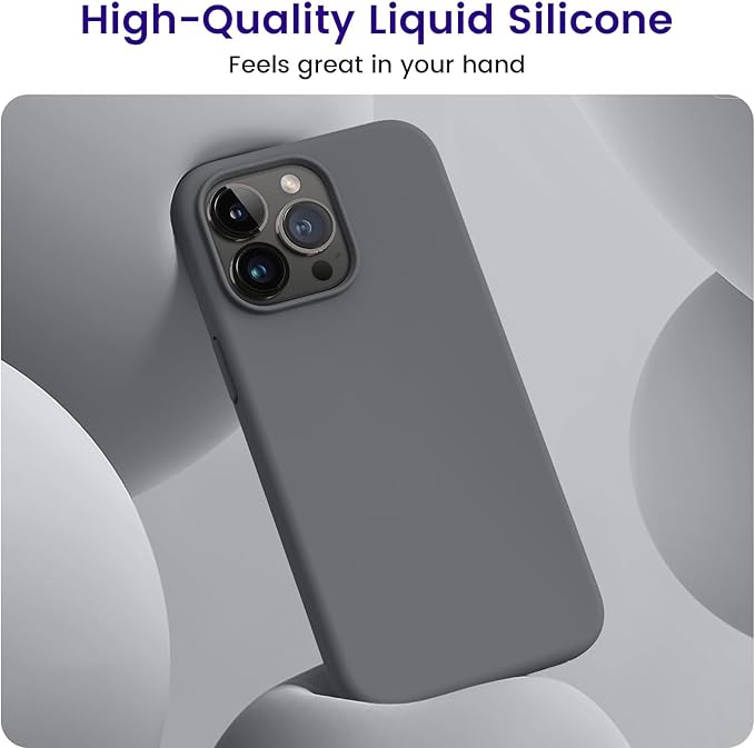 OTOFLY Designed for iPhone 15 Pro Case, Silicone Shockproof Slim Thin Phone Case for iPhone 15 Pro(6.1 inch), (Space Gray)