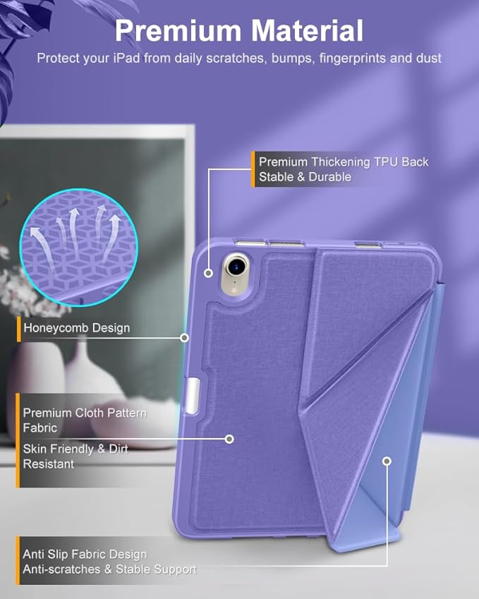 DTTO Case for iPad mini 7 (A17 Pro) 2024 / iPad mini 6 2021 8.3 inch with Pencil Holder, Multi-Angle Magnetic Standing Cover for iPad mini 7th/6th Generation [Auto Wake/Sleep], Purple