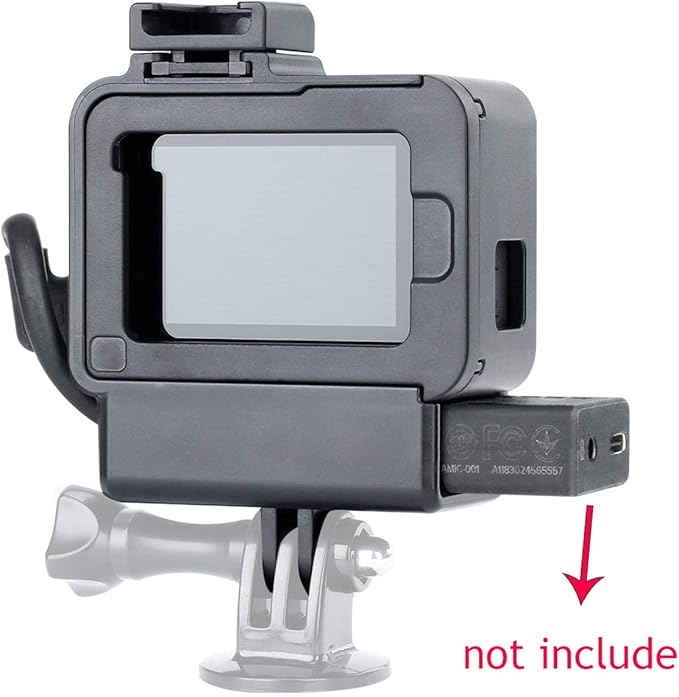 V2 Housing Case Vlogging Frame with Microphone Cold Shoe Mount Compatible for GoPro Hero 7 6 5 Mic Audio Adapter Action Camera Accessories
