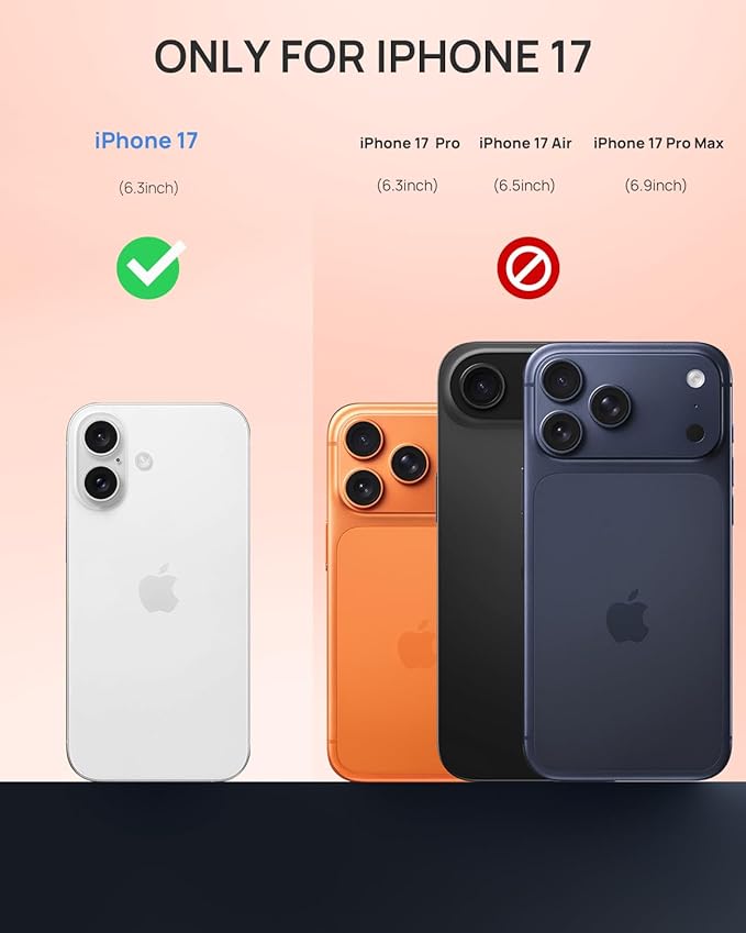 Lanhiem Magnetic for iPhone 17 Case, IP68 Waterproof, Dustproof, Compatible with Magsafe, Built-in Screen Protector, Full Body, Heavy Duty, Rugged Phone Cover, 6.3 inch, Cosmic Orange