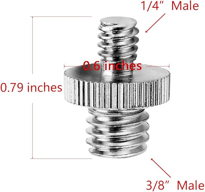 Anwenk 1/4 to 3/8 Screw Adapter Converter Threaded Screws Adapter Spigot Screw Mount Set for Camera Tripod Monopod Ballhead Flash Light Stand Shoulder Rig