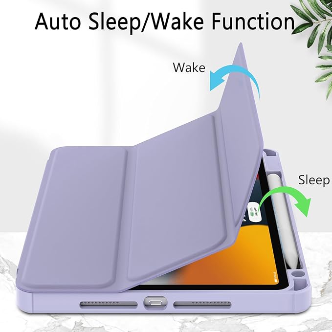 Case for iPad Pro 11 inch 4th / 3rd / 2nd Generation (2022/2021/ 2020), for iPad Pro 11 Case with Pencil Holder, Clear Back Cover for iPad Pro 11, Auto Sleep/Wake, Purple