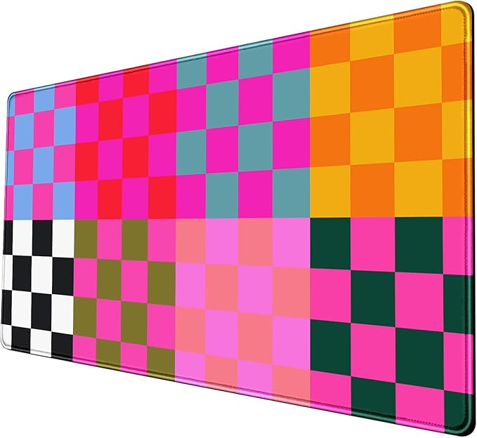 Checkered Desk Mat Pink Desk Matt for Desktop Desk Pad XXL Large Mouse Pad Deskmat Big Mousepad Keyboard Pad Mouse for Computer Cute Desk Accessories 31.5 X 15.7In