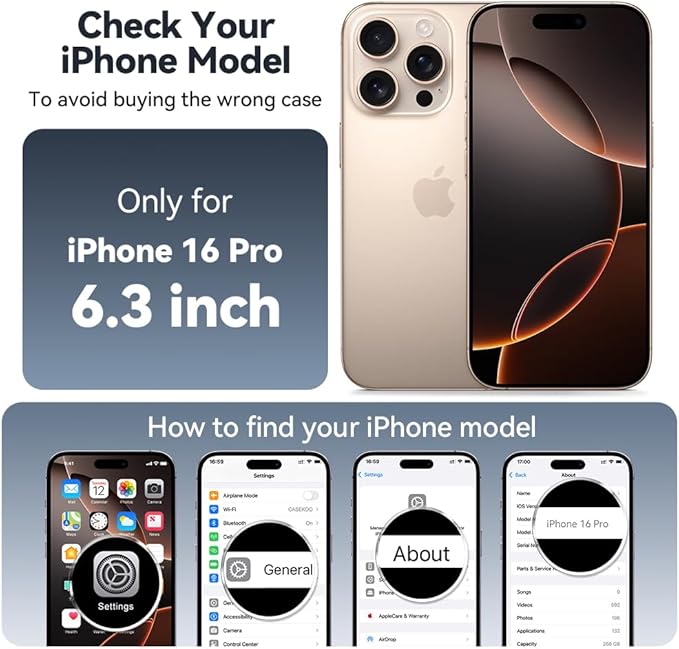 CASEKOO Ultra-Magnetic Stand for iPhone 16 Pro Case [Military Drop Protection] [Compatible with MagSafe] Shockproof Translucent Matte Slim Ring Holder Case for iPhone 16 Pro 6.3", Gold