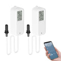 Aquarium Thermometer, Smart Fish Tank Thermometer App Monitor, Free Data Export ℉/℃, WiFi Hygrometer for Babyroom, Greenhouse, Fish Tank, Refrigerator, White 2 Pack with Screen