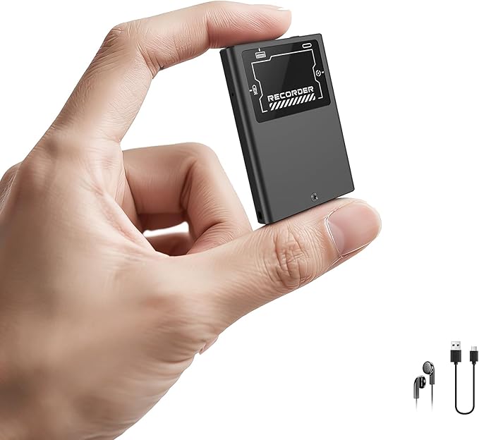 128GB Magnetic Voice Activated Recording Device - BUKUCCETA (18800 Hour) Digital Voice Recorder with AI Noise Reduction, Portable Audio Recorder for Lectures, Meetings, and Interviews