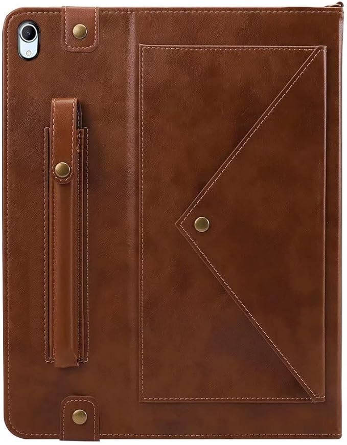 Handbag Case for iPad mini 7 2024 8.3" / Mini 6 2021, Techcircle Folio Stand PU Leather Crossbody iPad mini Cover with Hand Strap+Shoulder Strap, Multi-Card Slots Envelope Pocket Wallet Case, Coffee