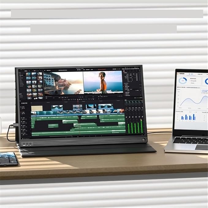 Flicker Free Portable-Monitor-for-Laptop - 15.6'' 4K FHD IPS Display USB-C HDMI with Speakers External Monitor with Speakers