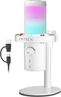 CMTECK USB Microphone for PC Gaming, Condenser Gaming Microphone with Quick Mute, RGB Indicator, Plug and Play, Desk Podcast Mic for Studio Recording, YouTube, Streaming, Compatible with PS4/5/PC