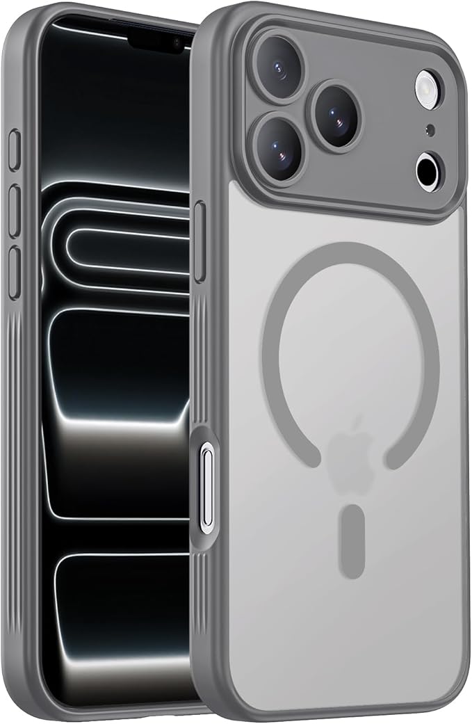 Symcele Designed for iPhone 17 Pro Case, Compatible with MagSafe, [Camera Protection] [15FT Military Drop Protection] Shockproof Translucent Matte Anti-Slip Phone Case, 6.3", Natural Titanium