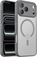 Symcele Designed for iPhone 17 Pro Case, Compatible with MagSafe, [Camera Protection] [15FT Military Drop Protection] Shockproof Translucent Matte Anti-Slip Phone Case, 6.3", Natural Titanium