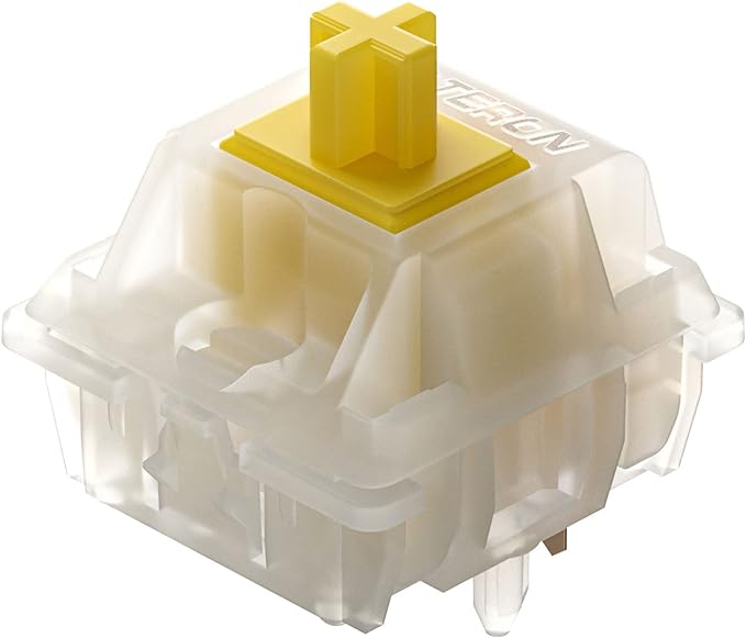 GATERON Milky Yellow Pro V2 Pre-lubed 5 Pin 50gf LED RGB Linear Switches for MX Mechanical Keyboard (110 Pcs, Milky Yellow Pro V2)