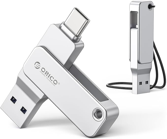 ORICO 128GB USB Flash Drive Read Speed Up to150MB/s Dual USB-C & USB-A Mini Thumb Drive for iPhone 15/16/17, Android, Tablets, Laptops, Mac, Windows Plug and Play-EB05