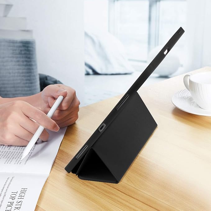 Case for iPad Pro 11 Inch 4th/3rd/2nd Generation 2022/2021/2020 with Pencil Holder [Support iPad 2nd Pencil Charging] Slim Trifold Stand Smart Protective Cover, Auto Wake/Sleep(Black)