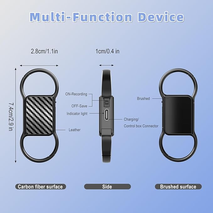 128GB(9200 Hours) Keychain Voice Recorder,Audio Recording Device with Triple Noise Reduction,Voice Activated Recorder,HD Playback for Lectures,Meetings,Interviews