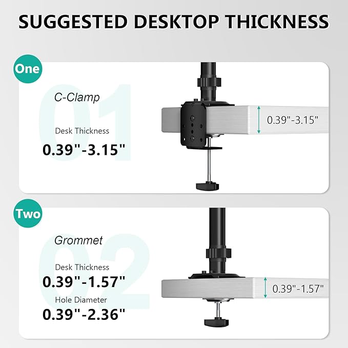 WALI Triple Monitor Mount, 3 Monitor Desk Mount for Screens 13-33 Inch, Multiple Monitors Stand with Tilt, Swivel, Rotation, Mounting Holes 75/100 mm, Black