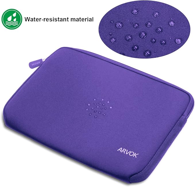 Arvok 13 13.3 14 Inch Laptop Sleeve Case for MacBook Pro/MacBook Air 13-14 inch, Water-Resistant Notebook Chromebook Computer Pouch, Carrying Bag Cover for HP/Dell/Lenovo/Asus/Acer, Purple