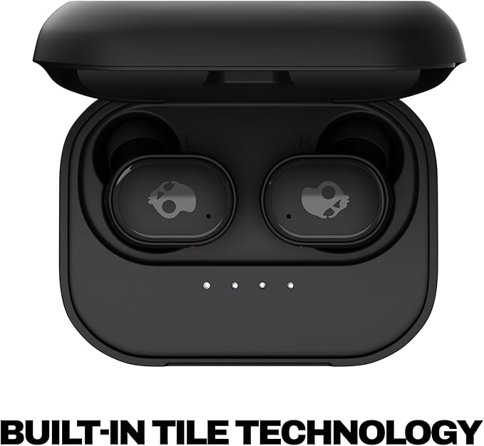 Skullcandy Grind Wireless Earbuds, Bluetooth Headphones, Up to 40 Hours Battery, Noise Isolating Fit, Microphone for iPhone Android, Customizable via Skull-iQ App - True Black