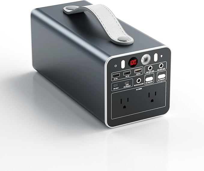 300W Portable Power Station, 299.7Wh Portable Laptop Charger with AC Outlet, Dual Way 65W PD/USB-C Port, Battery Pack Power Supply, Solar Generator for Outdoor Camping Home