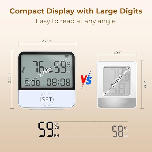 4 in 1 WiFi Thermometer Humidity Meter Baby Thermometer Hygrometer with Remote App Control Digital Temperature and Humidity Sensor for House Wine Cellar Greenhouse