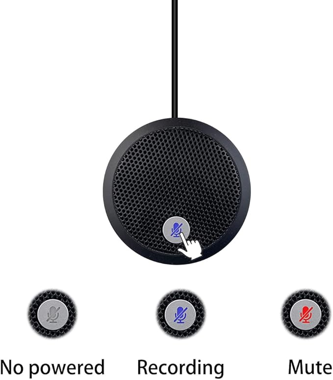 USB Computer Microphone, Conference USB Microphone, Mute Button with LED Indicator, Omnidirectional Condenser PC Mic for Video Conference, Plug&Play for PC, Laptop, Mac(No Speaker)