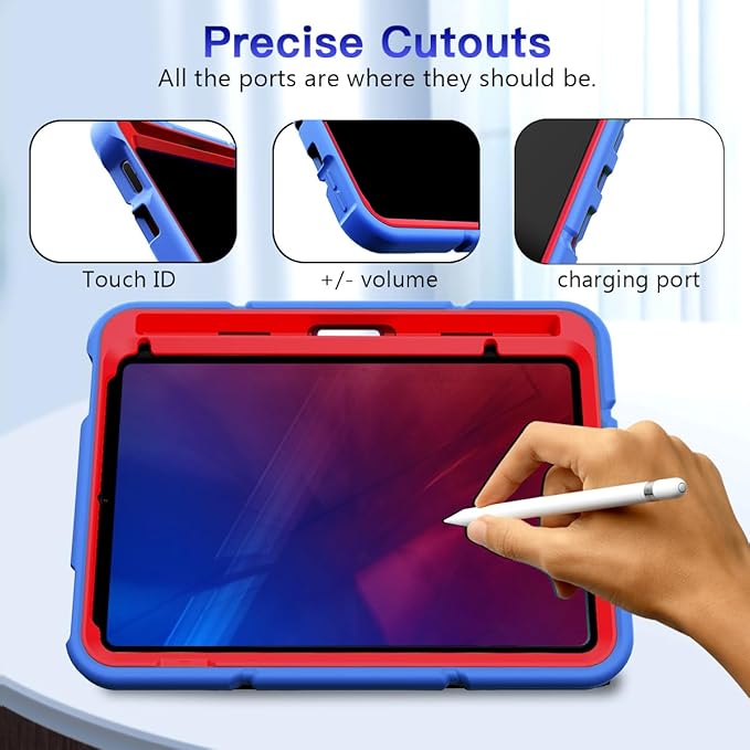 Grifobes Case for iPad mini 7th 2024 (A17 Pro) / Mini 6th Generation 2021 8.3", Heavy Duty Shockproof Cover with Pencil Holder Stand, for i Pad Mini 7/6 Gen 8.3 inch Case (Blue+Red)