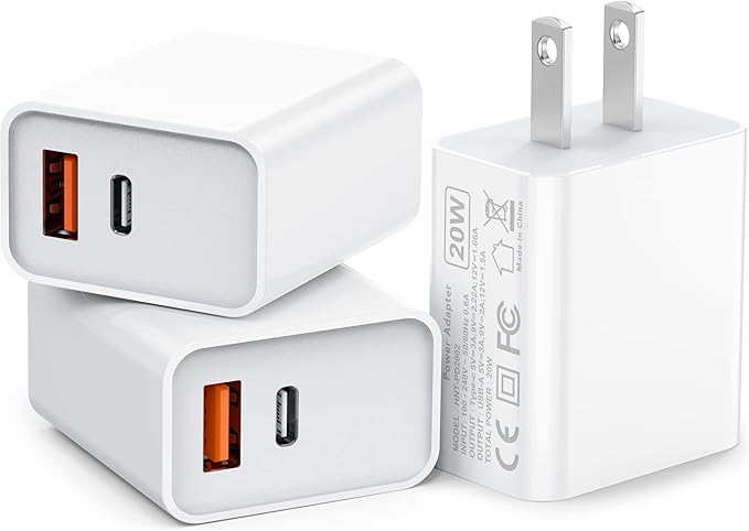 [2Pack] 40W USB C Charger Block, Fast Charge Cube Powered Multi-Port Wall Plug Power Adapter Type C Brick for iPhone 17/16/16 Pro Max/15/15 Pro Max/14/14 Pro Max/13/12/iPad, Motorola, LG,PS5, Huawei